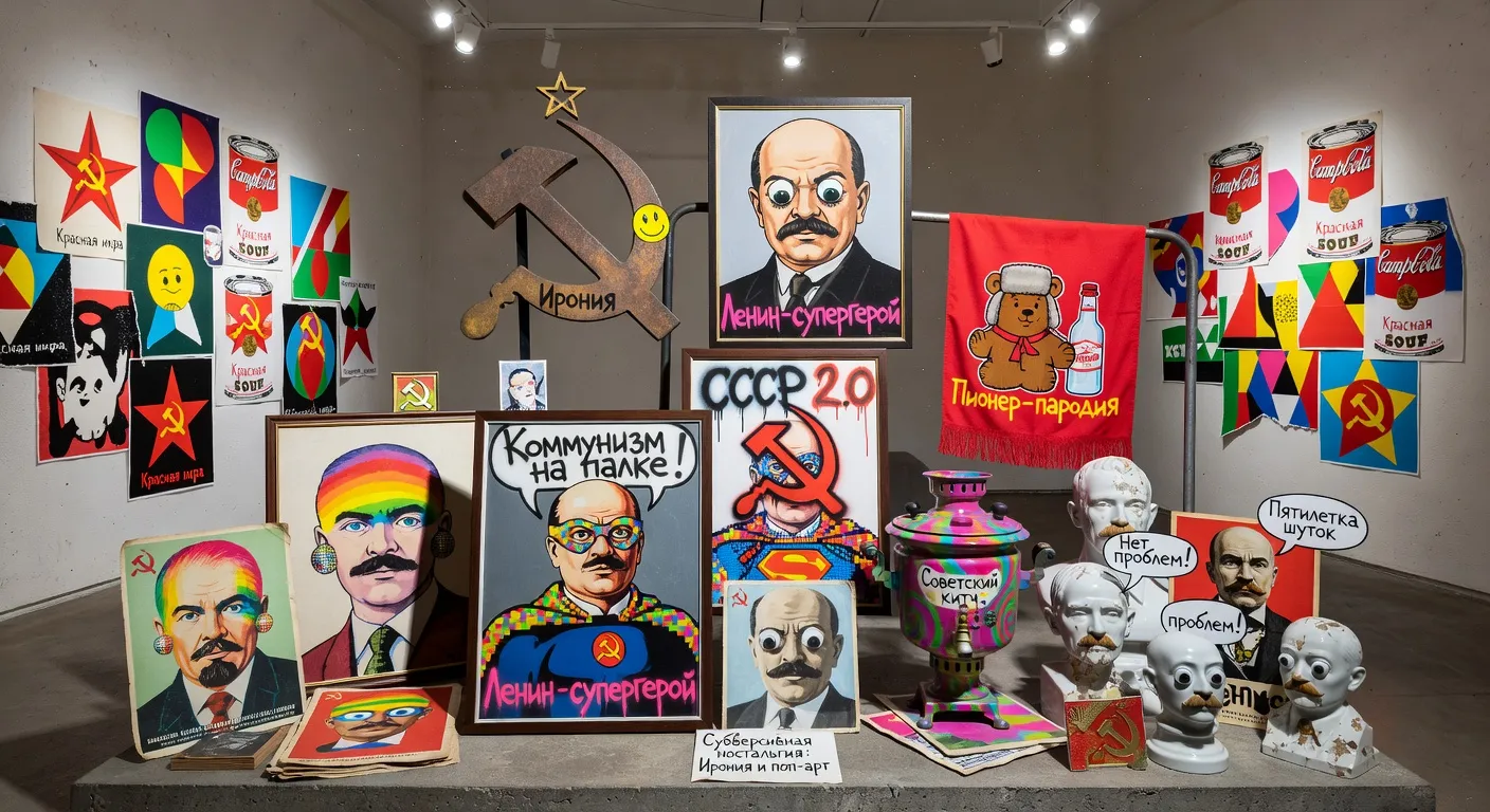 Blue Noses collectif russe — installation kitsch soviétique, art satirique photographique
